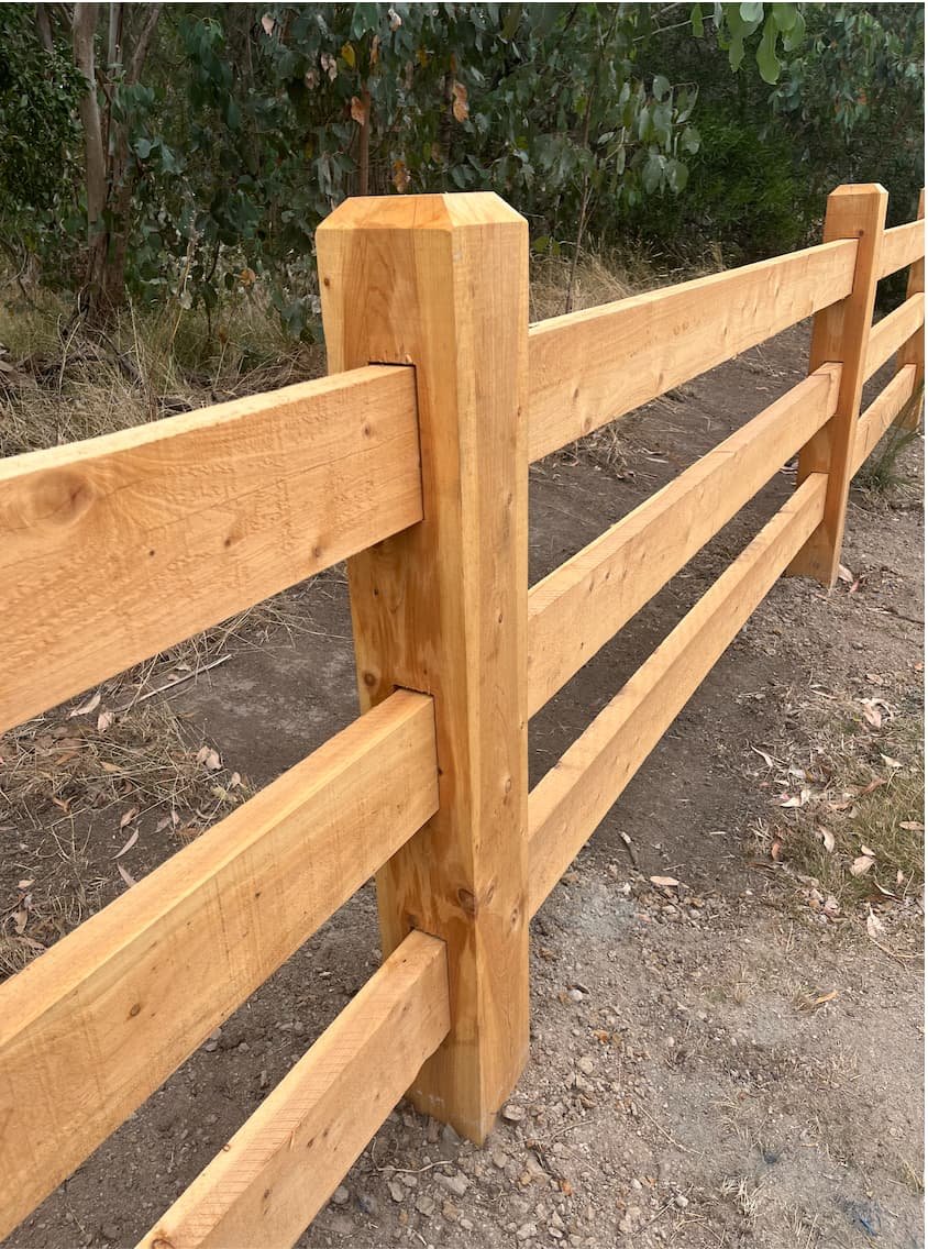 cypress post and rail fence